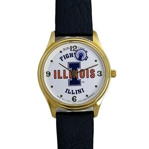 University of Illinois Fighting Illini Collectible 90's Gold Plated Wrist Watch